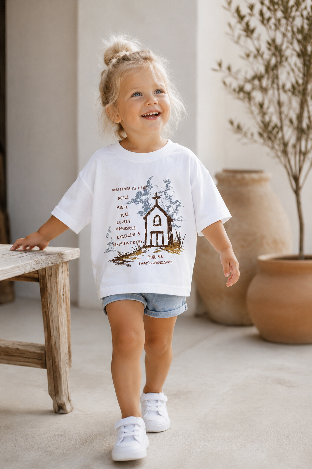 Kids Philippians 4:8 Tee