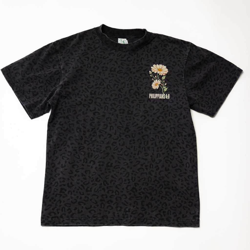 Adult Philippians 4:8 Leopard Tee