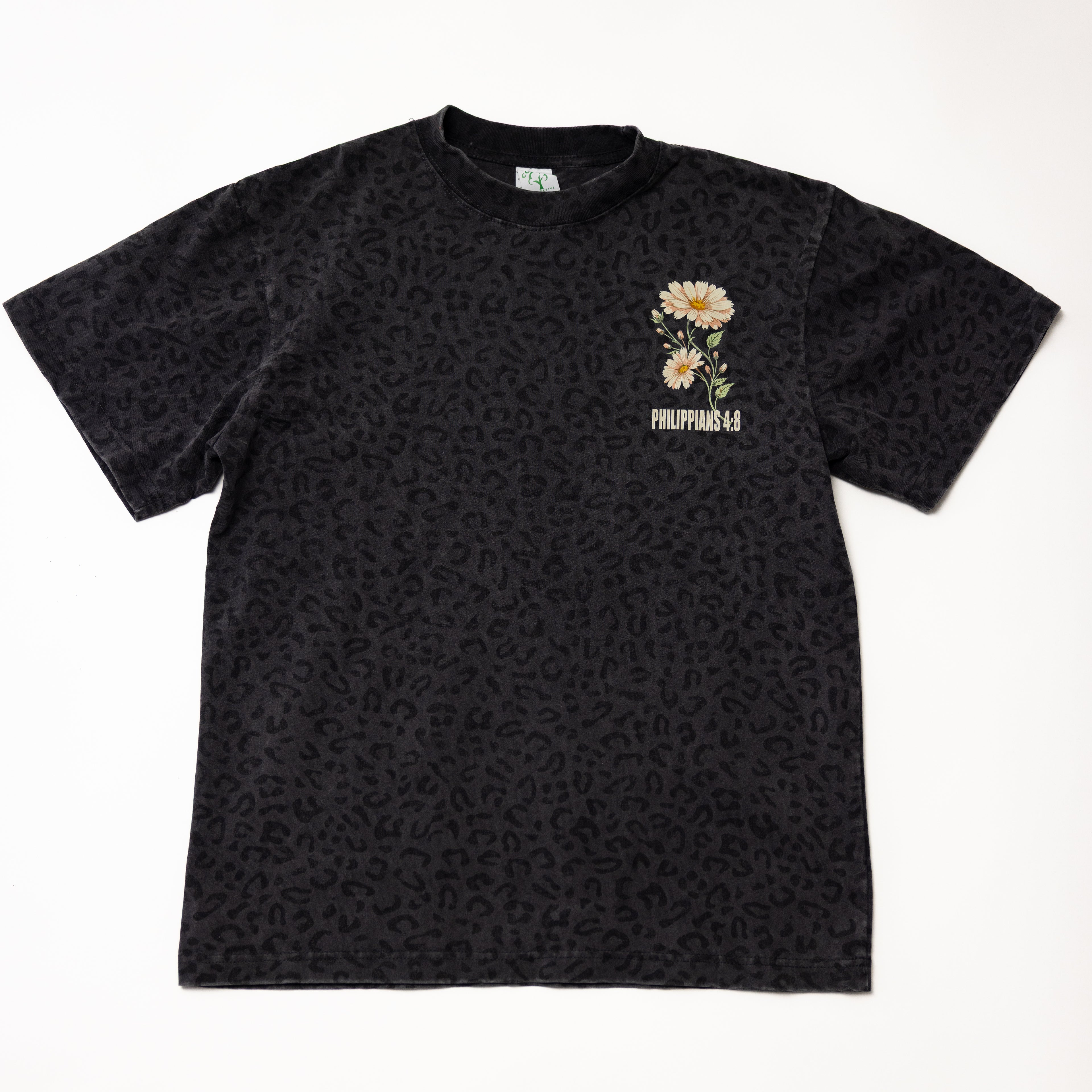 Adult Philippians 4:8 Leopard Tee
