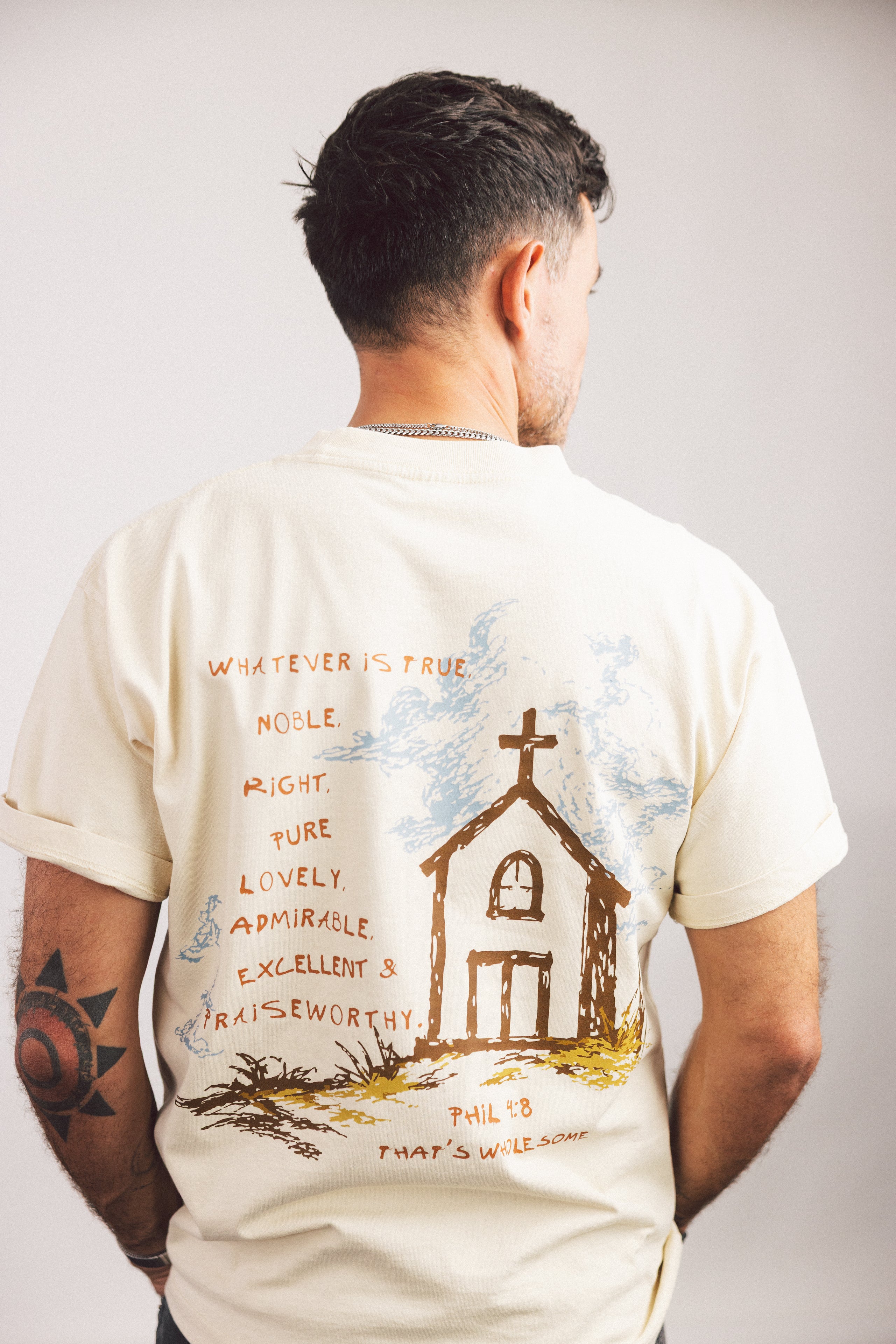 Adult Philippians 4:8 Chapel Tee